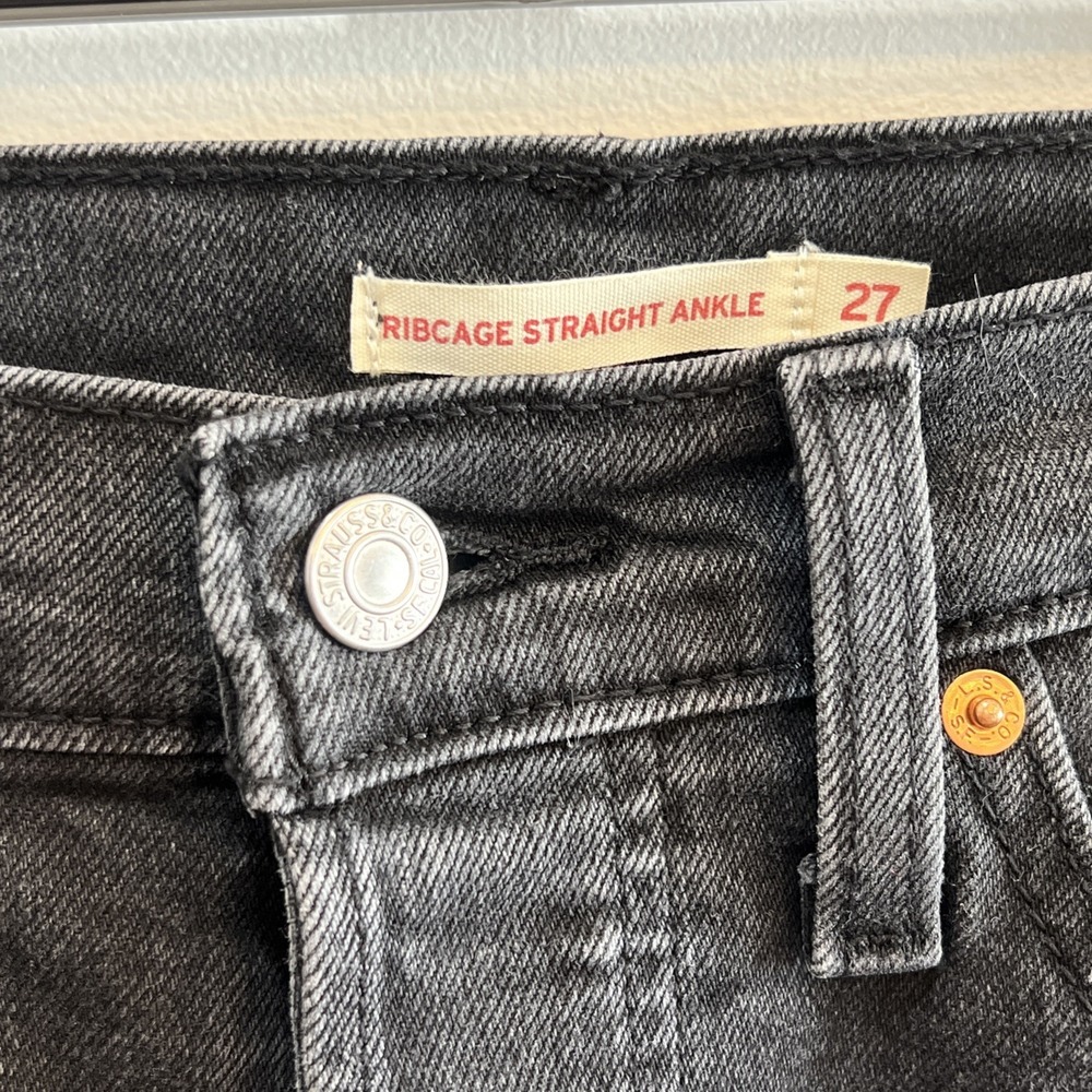 Levis Ribcage Straight Ankle jeans Womens 28 measure 28.5X26 Button Fly denim - Picture 4 of 15